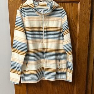O'Neill Striped Hoodie in Cream, Blue, and Brown